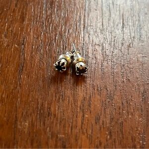 Black gem stud earrings
